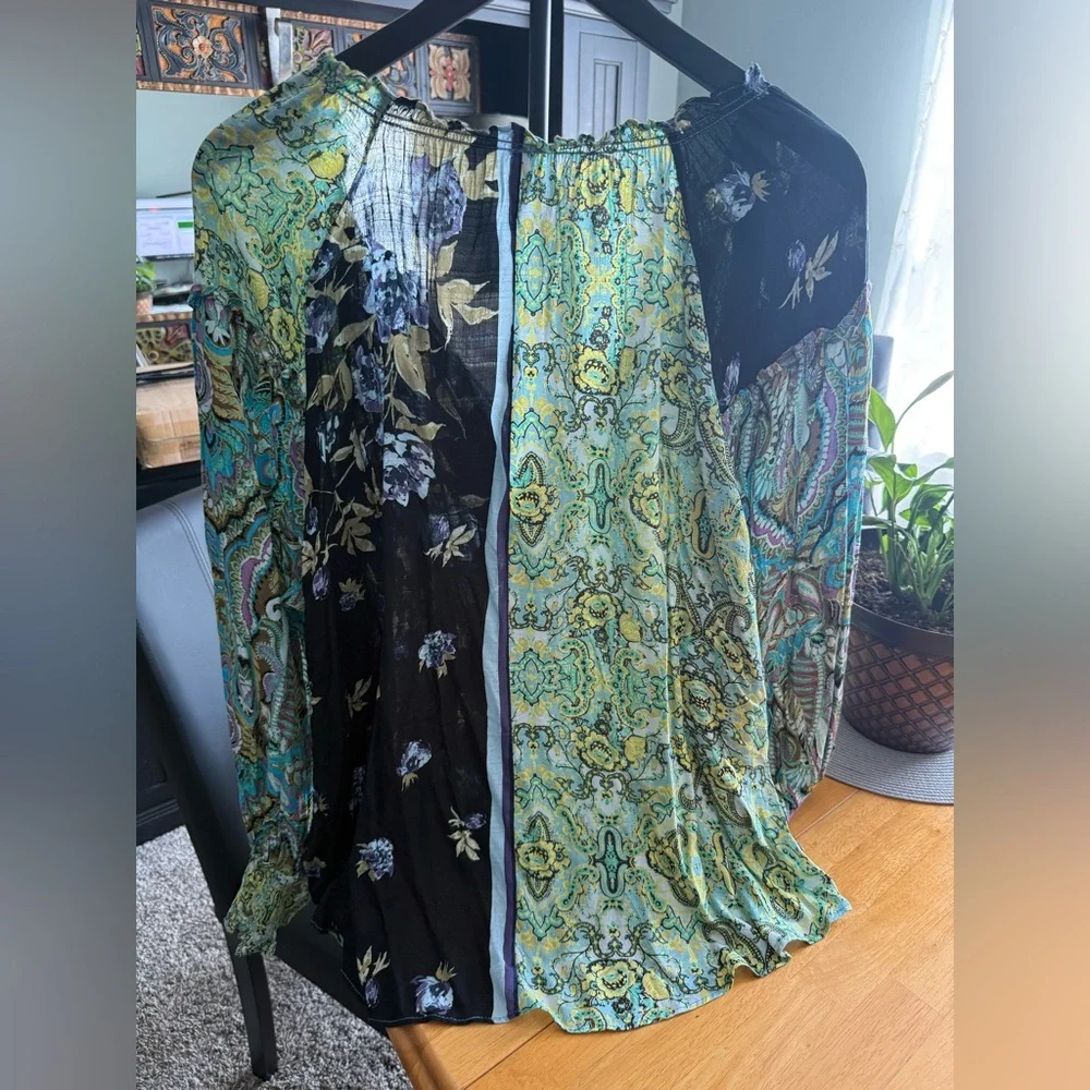 🦋 FREE PEOPLE 🦋 Multicolor Patchwork Blouse - Picture 6 of 6